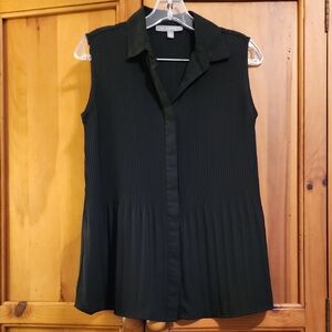 NY Collection Black Sleeveless Blouse